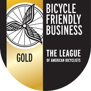 gold-rated bicycle friendly business badge