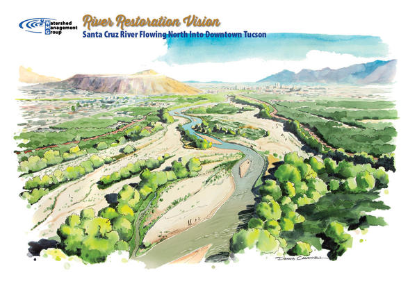 Illustration of WMG's 50-year vision for the Santa Cruz south of Tucson