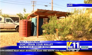 Screen shot of Tucson Water rate hike video featuring saving water with WMG