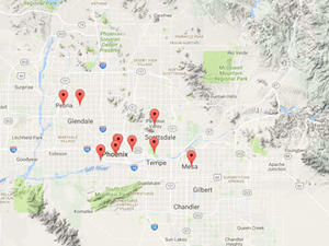 Interactive map of public project sites - Phoenix area