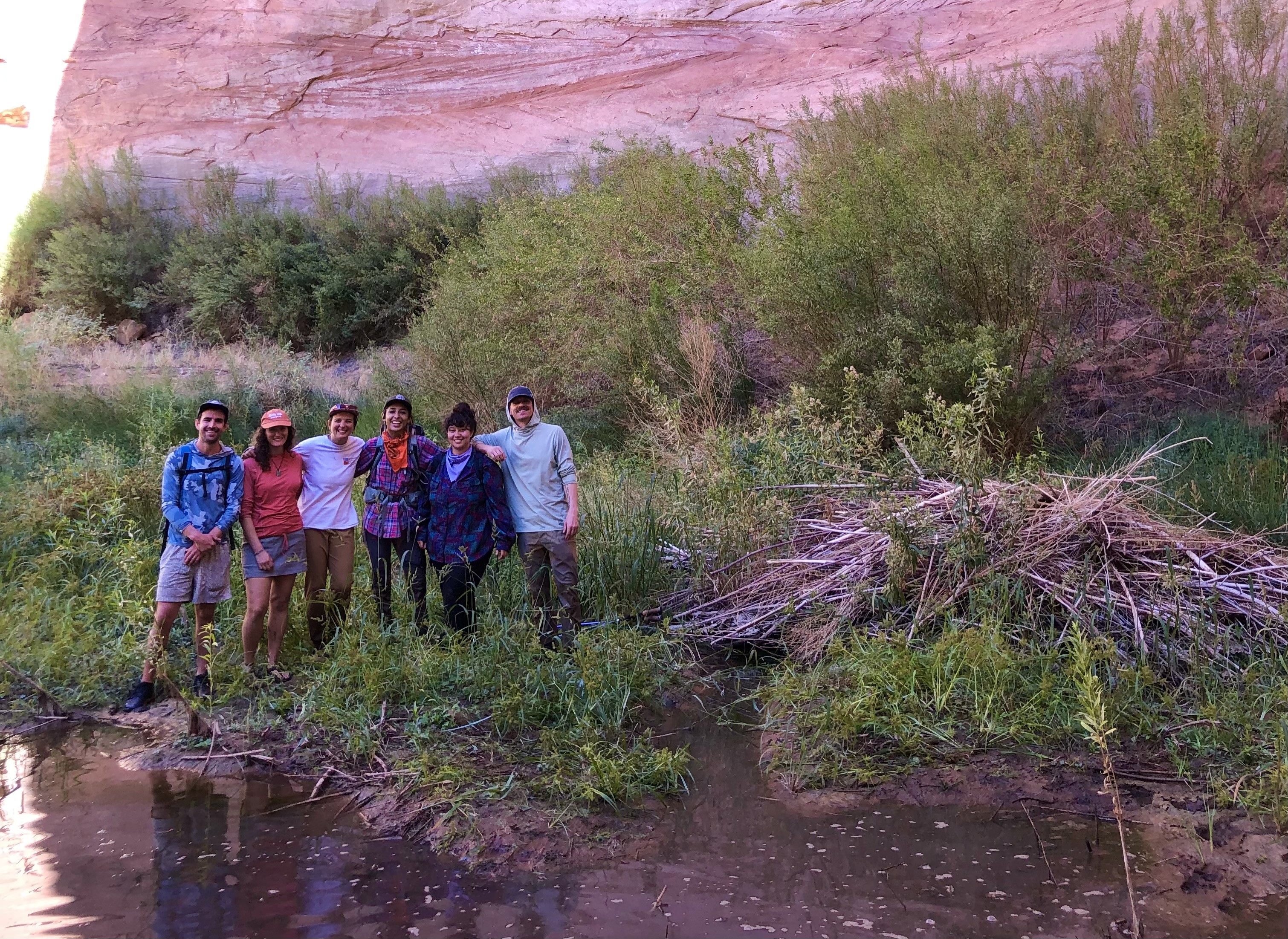 Image of WMG staff and GCI staff on Glen Canyon Beaver Survey