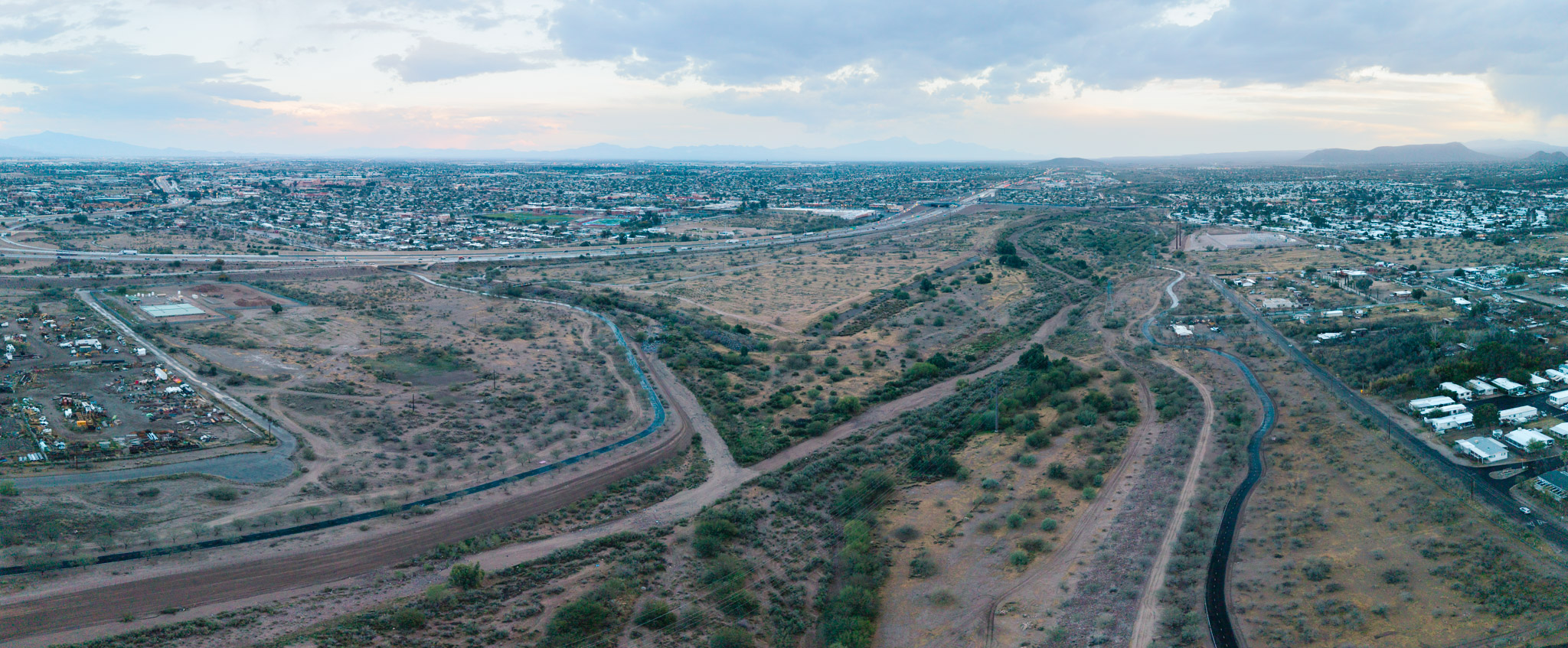panoramic aerial view of santa cruz watershed