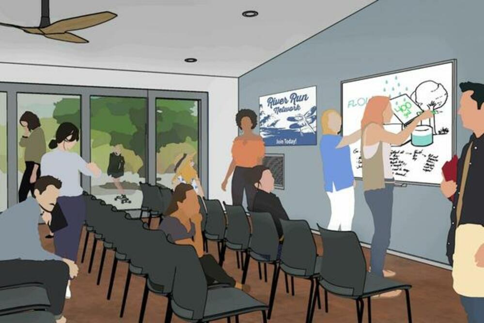 A rendering of the interior of The Learning Center