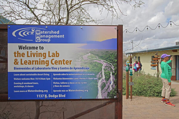 Living Lab and Learning Center sign