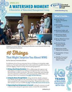 2013 Spring WMG Newsletter cover