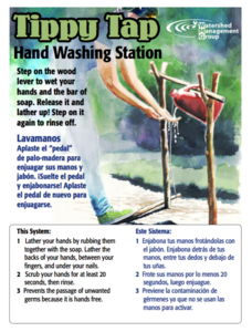 Tippy Tap Handwashing Bilingual Sign cover