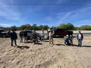 Volunteers after group trash cleanup.