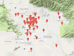 Interactive map of public project sites - Tucson area