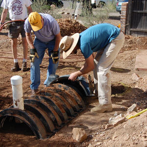 Buried infiltration chambers are perfect for kitchen resource drain greywater systems.