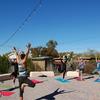 The beautiful west plaza at WMG's Living Lab is the perfect setting for our outdoor community YogaFlow classes.