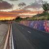 rillito river walking and biking path with mural in tucson