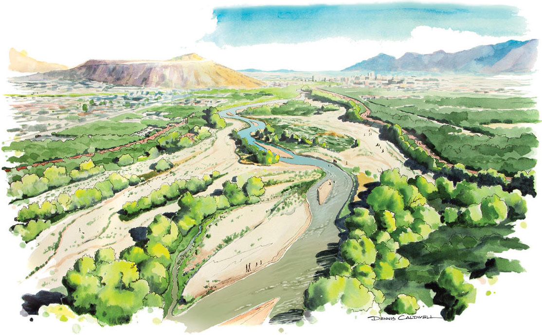 Art: Santa Cruz River vision, south of Tucson looking north